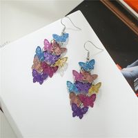 Colorful Shell Butterfly Sequins Long Women's Earrings Affordable Luxury Fashion Design Cold Style European And American Style Exaggerated Earrings main image 6