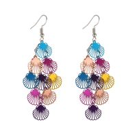 Colorful Shell Butterfly Sequins Long Women's Earrings Affordable Luxury Fashion Design Cold Style European And American Style Exaggerated Earrings main image 3