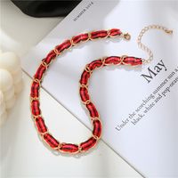 Korean Style Personality Chain Necklace Necklace Women's Simple Online Influencer Jewelry Metal Chain Red Ribbon Necklace Women main image 3