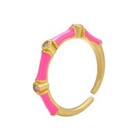 Women's Korean-style Fashionable Drip Ring, Adjustable Round Diamond-embedded Cross-border Diy Ornament Accessories main image 3