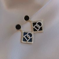Korean  New Trendy Diamond Letters High-end Fashion Earrings Women Wholesale main image 1