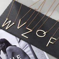Europe And America Cross Border Hot Sale 26 English Letters Pendant Fashion Necklace Personalized Creative Clavicle Chain Female Accessories Wholesale main image 4