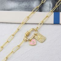 Ins Cross-border New Arrival Simple Tag Love Combination Necklace For Men And Women Fashion Hip Hop Spot Copper Inlaid Zirconium Ornament Chain main image 4