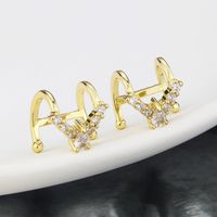 Korean Style Ins Fashion Diamond-embedded Ear Hanging  Spot Direct Supply Simple Copper-plated Gold White Gold Plated Graceful Earrings Women main image 5