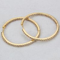 Simple Copper-plated Round Double-sided Zircon Big Earring main image 3