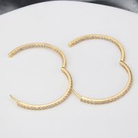 Simple Copper-plated Round Double-sided Zircon Big Earring main image 4
