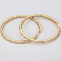 Simple Copper-plated Round Double-sided Zircon Big Earring main image 5