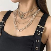 Ornament Hollow Metal Necklace Hip Hop Style Europe And America Cross Border Suit Punk Street Clavicle Cross Chain main image 3