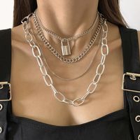 Ornament Hollow Metal Necklace Hip Hop Style Europe And America Cross Border Suit Punk Street Clavicle Cross Chain main image 4
