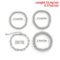 European And American Personality Stacking Woven Beaded Bracelet Female Metal Chain Simple Hollow Bracelet main image 6