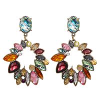 European And American New All-match Alloy Diamond-studded Geometric Retro Earrings Foreign Trade Wholesale main image 1