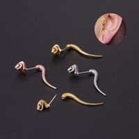 Boucles D'Oreilles Cartilage Mode Serpent Acier Inoxydable 316 Placage main image 3