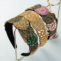 Fashion Trend Color Rhinestone Headband Women's Luxury Broad-sided Hair Accessories Wholesale main image 6