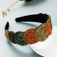 Fashion Trend Color Rhinestone Headband Women's Luxury Broad-sided Hair Accessories Wholesale main image 5