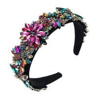 Baroque Fashion Shiny Double Gemstone Full Drill Headband European And American Retro Hair Accessories main image 6