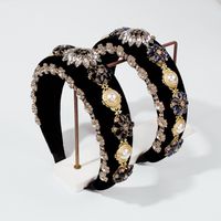 Baroque Palace Style Exaggerated Thick Sponge Headband Full Of Diamond Flower Hair Accessories main image 2