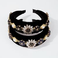 Baroque Palace Style Exaggerated Thick Sponge Headband Full Of Diamond Flower Hair Accessories main image 6