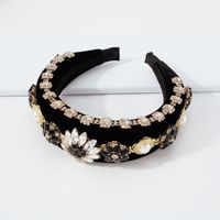Baroque Palace Style Exaggerated Thick Sponge Headband Full Of Diamond Flower Hair Accessories main image 5