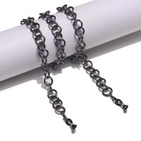 Fashion Simple Black Thick Round Glasses Rope Metal Glasses Chain sku image 1