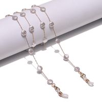 New Round Pearl Gold Glasses Chain Necklace Sunglasses Anti-lost Anti-drop Glasses Lanyard sku image 1