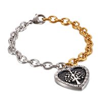 Fashion Heart Titanium Steel 18K Gold Plated Bracelets In Bulk sku image 1