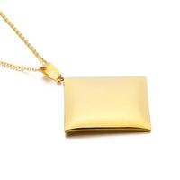 European And American New Personality Small Square Stainless Steel Electroplating Glossy Pendant Necklace sku image 1