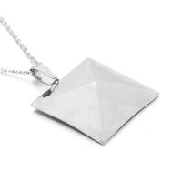 European And American New Personality Small Square Stainless Steel Electroplating Glossy Pendant Necklace sku image 8
