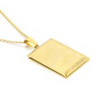 European And American New Personality Small Square Stainless Steel Electroplating Glossy Pendant Necklace sku image 9