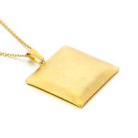 European And American New Personality Small Square Stainless Steel Electroplating Glossy Pendant Necklace sku image 12