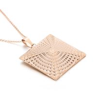 European And American New Personality Small Square Stainless Steel Electroplating Glossy Pendant Necklace sku image 14
