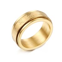 Stainless Steel Fashion Punk Retro Ring Six-character Mantra Heart Sutra Ring Couple Ring Wholesale sku image 3