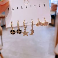 Yakemiyou Fashion Star Copper Inlaid Shell Shell Earrings main image 4