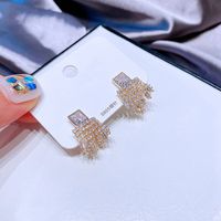 Exquisite Temperament Full Diamond Tassel Copper Earrings Cross-border Jewelry Wholesale main image 6