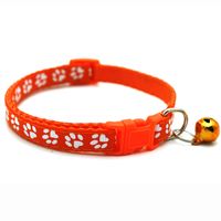 Pet Supplies Dog Cat Collar Color Footprint Print Belt Bell Dog Collar main image 6
