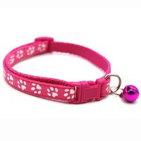 Pet Supplies Dog Cat Collar Color Footprint Print Belt Bell Dog Collar main image 5