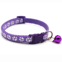 Pet Supplies Dog Cat Collar Color Footprint Print Belt Bell Dog Collar main image 4