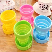 Candy Color Portable Outdoor Sports Telescopic Mouthwash Cup Travel Silicone Folding Cup Drinking Cup sku image 1