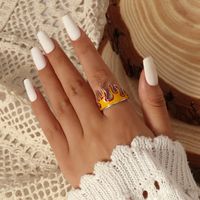 Fashion Burning Flame Color Oil Dripping Opening Adjustable Ring Wholesale Nihaojewelry sku image 2