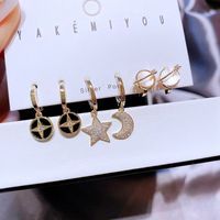 Yakemiyou Fashion Star Copper Inlaid Shell Shell Earrings sku image 1