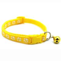Pet Supplies Dog Cat Collar Color Footprint Print Belt Bell Dog Collar sku image 2