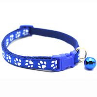 Pet Supplies Dog Cat Collar Color Footprint Print Belt Bell Dog Collar sku image 3