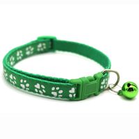 Pet Supplies Dog Cat Collar Color Footprint Print Belt Bell Dog Collar sku image 11