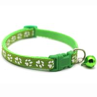 Pet Supplies Dog Cat Collar Color Footprint Print Belt Bell Dog Collar sku image 12