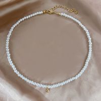 Retro Simple Pearl Chain Necklace sku image 1