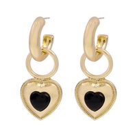 Baroque Style Elegant Heart Pendant Earrings sku image 1