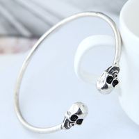 European And American Fashion Metal Simple Skull Personality Open Bracelet main image 1
