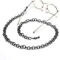 Fashion Simple Black Thick Round Glasses Rope Metal Glasses Chain main image 3