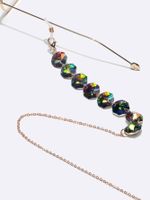 Octagonal Colorful Crystal Glasses Chain Personality Fashion Glasses Lanyard Glasses Accessories Wholesale main image 1
