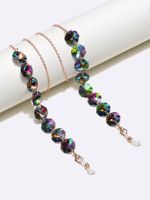 Octagonal Colorful Crystal Glasses Chain Personality Fashion Glasses Lanyard Glasses Accessories Wholesale main image 3