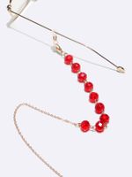 Big Red Round Crystal Glasses Chain Personality Fashion Glasses Rope Lanyard Glasses Accessories Wholesale main image 4